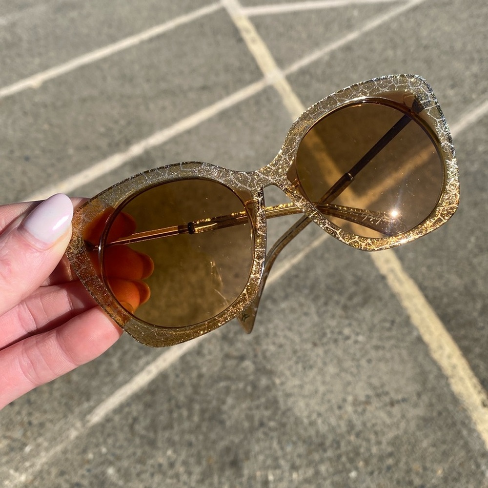 Yohji Yamamoto YY5018 | Vintage Sunglasses | Cat Eye Glitter Gold Gradient